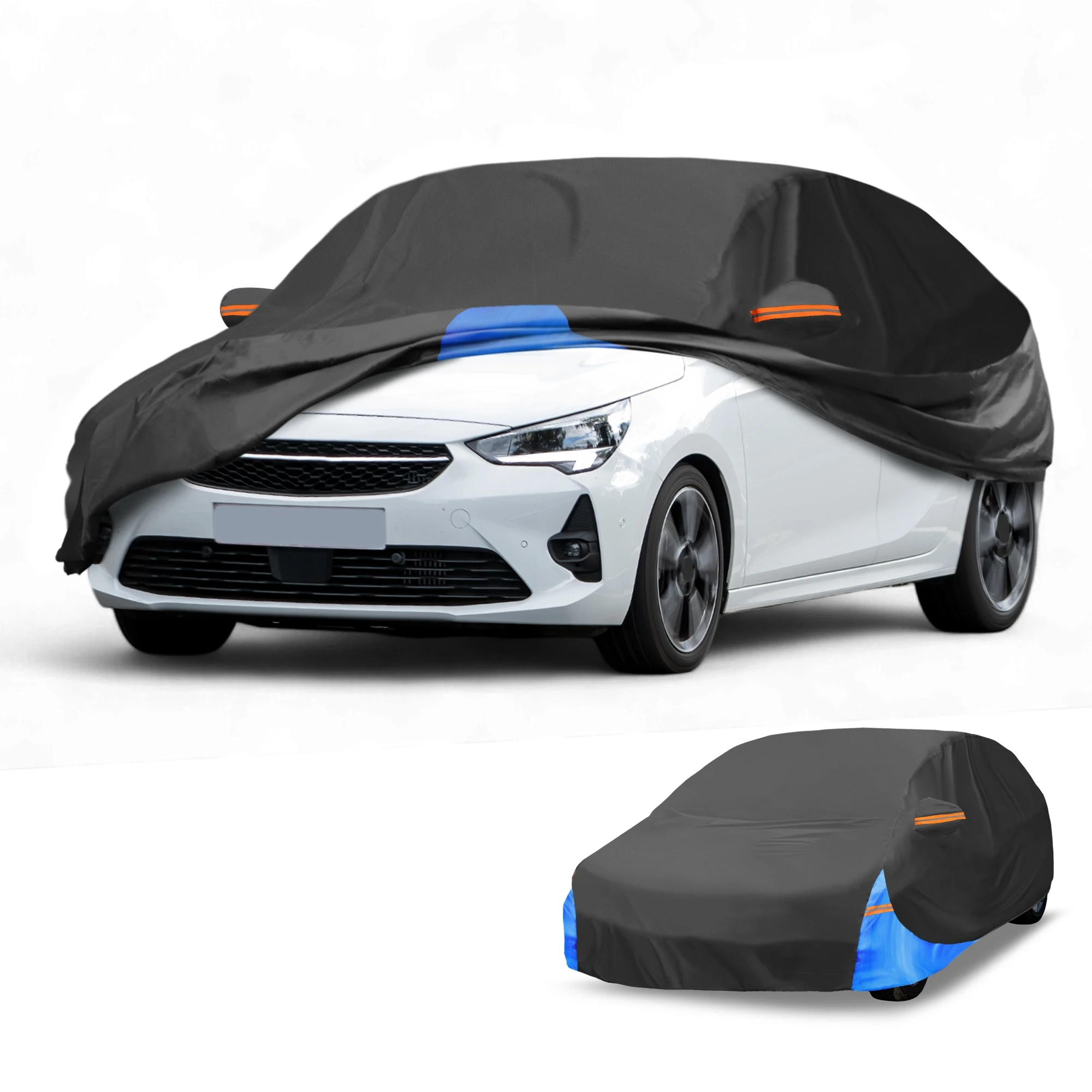 

Motoforti Car Cover Waterproof All Weather for Vauxhall Corsa 1993-2023 Black Blue 210D-PU