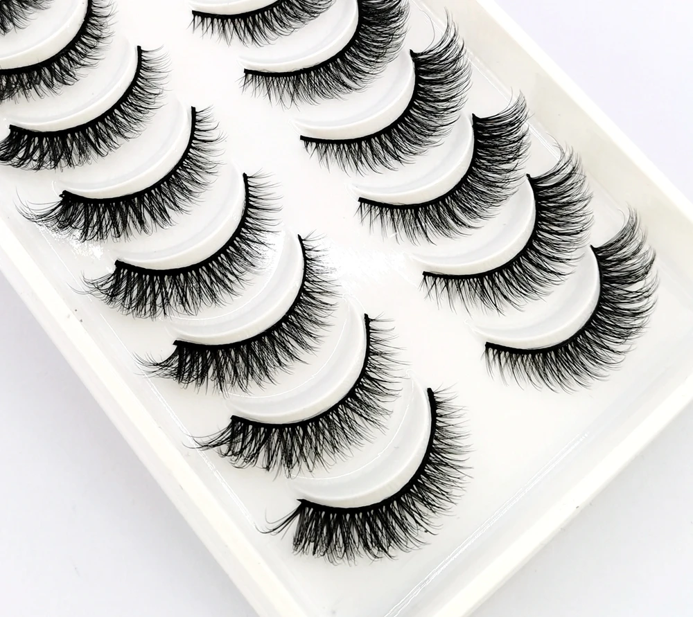 10 ペアのナチュラルロング 3D ミンクつけまつげ偽まつげメイクアップツール