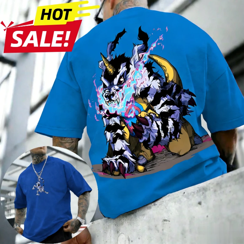 Digimon Anime Gabumon Harajuku Männer Sommer Vintage Übergroßen T-Shirt Lose Frauen Streetwear Unisex Casual Kurzarm Top T