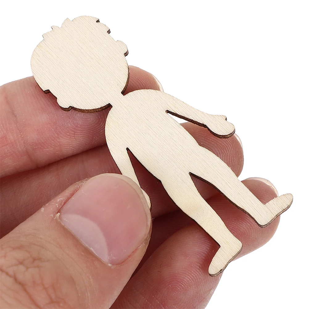 

100pcs Boys Painted Wood Slices Creative Diy Craft Natural Shape Figure Unfinished Wooden Chips Home Decor Art Supplies