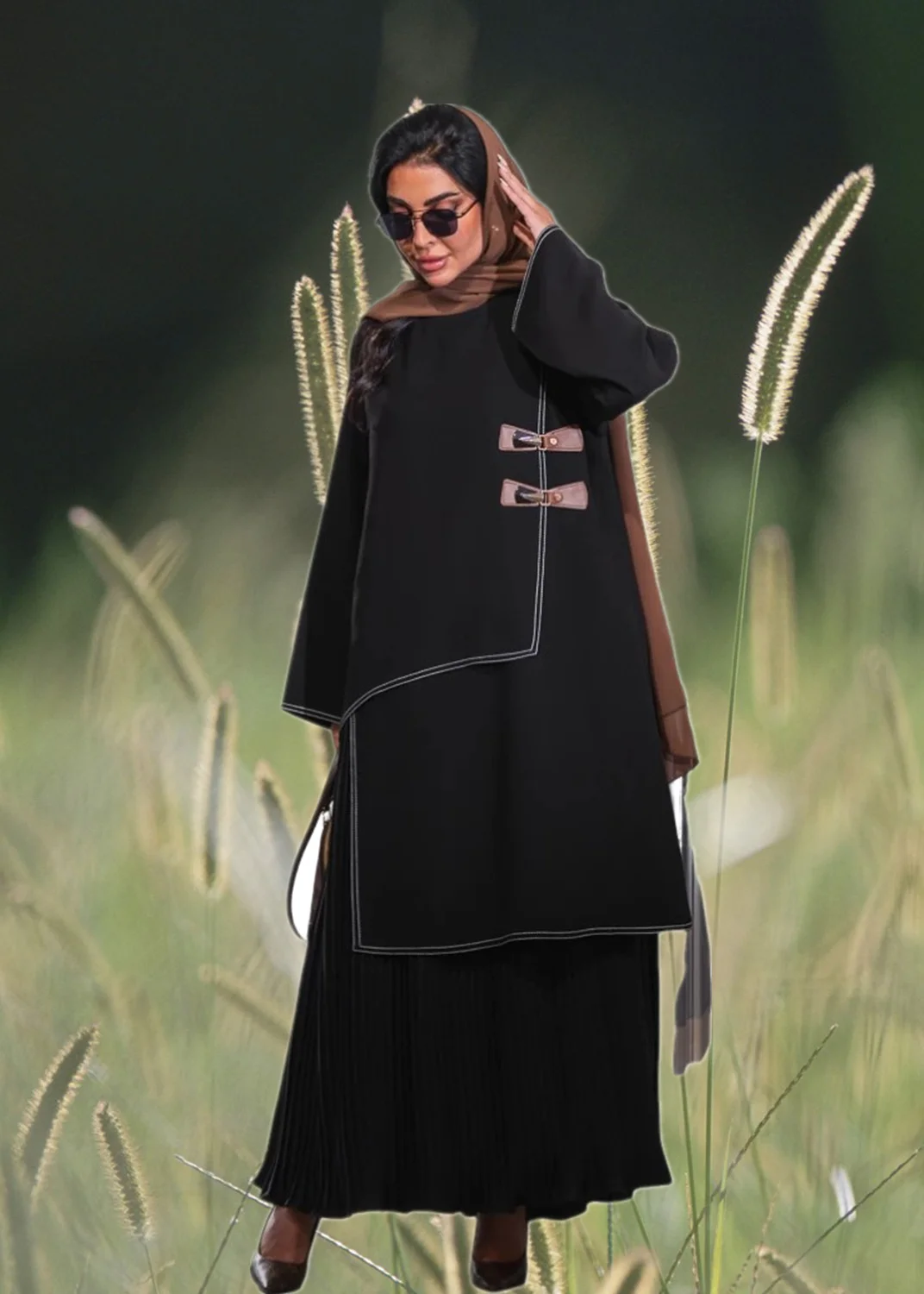 

Modest Muslim Dress for Women Leather Buckle Dubai Abaya Eid Jalabiya Turkey Kaftan Caftan Marocain Femme Musulmane Vestido Robe