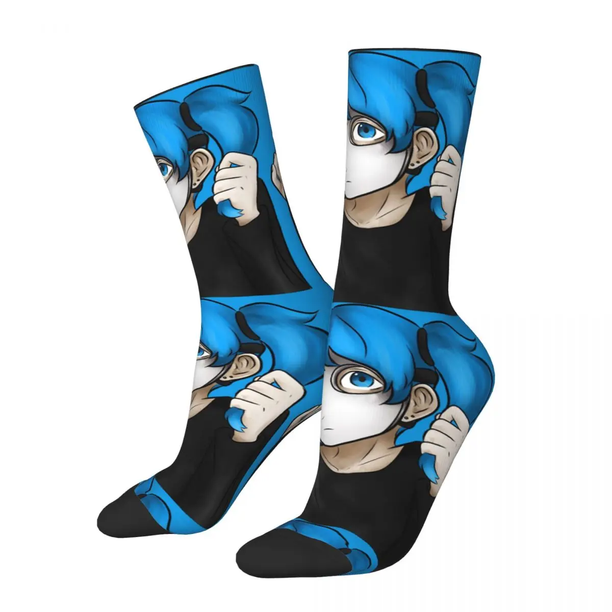 Funny Crazy Sock for Men Classic Hip Hop Harajuku Sally Face Game Happy Quality Pattern Printed Boys Crew compression Sock