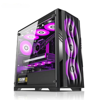 Electronic Atx Computer Case and Tower Tempered Glass Mesh Central Processor Cabinet with Rgb Fan