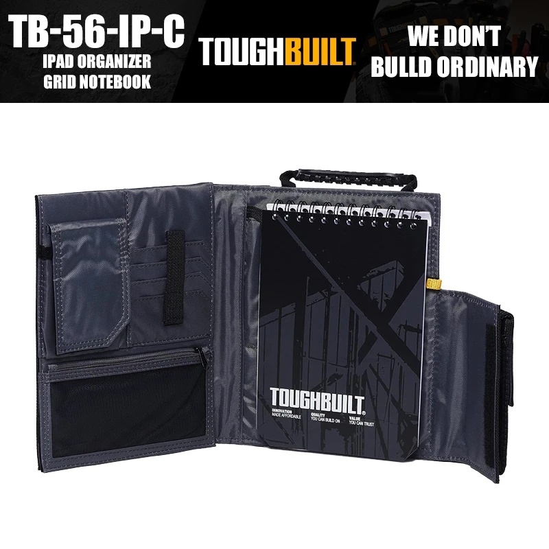 toughbuilt-tb-56-ip-c-organisateur-pour-ipad-carnet-a-grille-sac-de-travail-portable-pour-tablette-sac-resistant-a-l'usure-et-impermeable