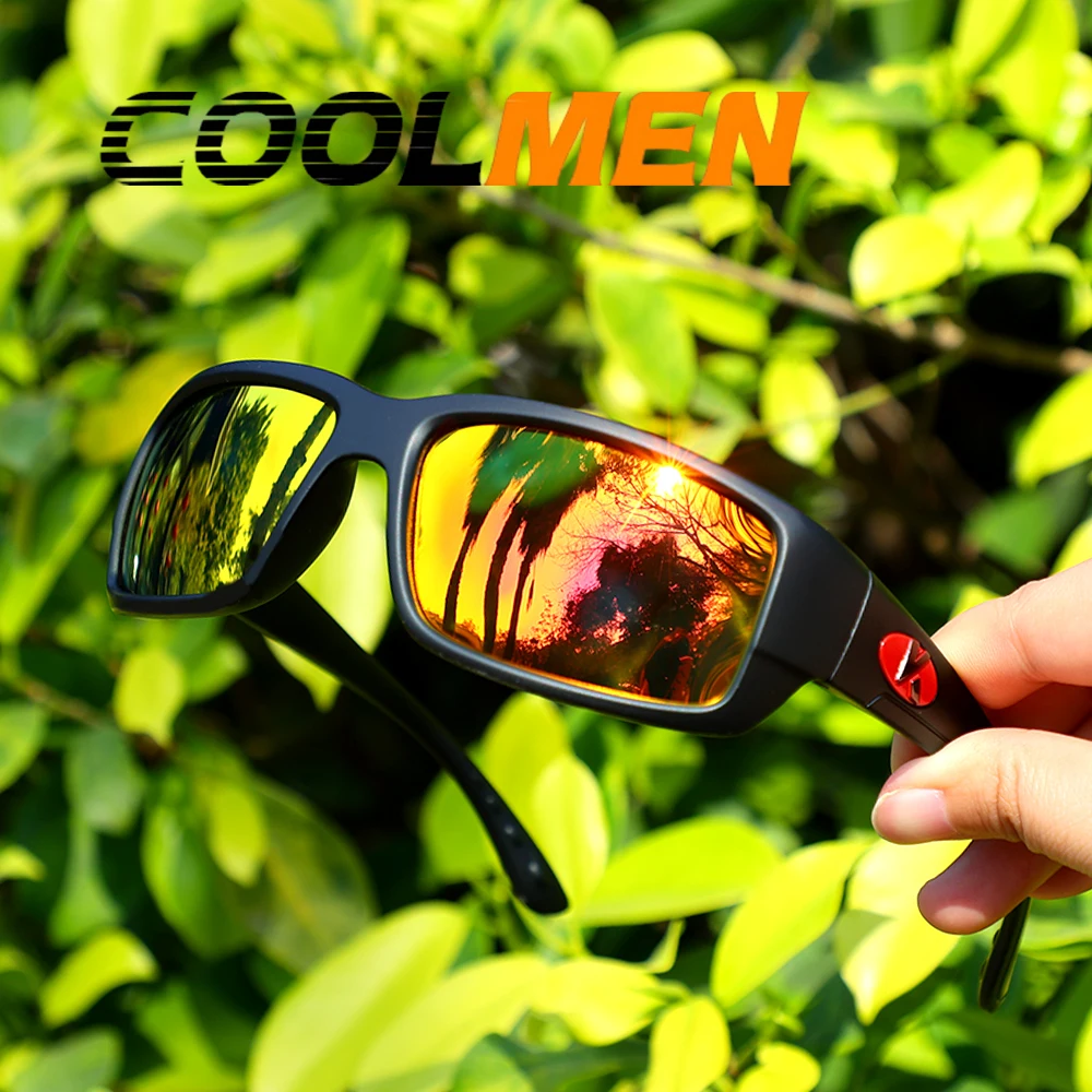 

COOLMEN Polarized Sport Sunglasses Sun Glasses Goggles UV400 Windproof Sunglasses For Men Women Retro De Sol Masculino YZ2028