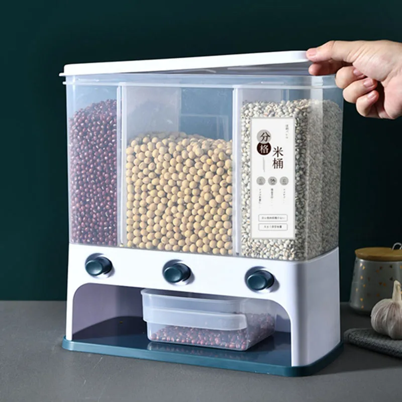 

Promotion! Transparent Sealed Storage Box Grains Food Storage Tank Wall-Mounted Moisture-Proof Rice Barrels Bean Dispenser