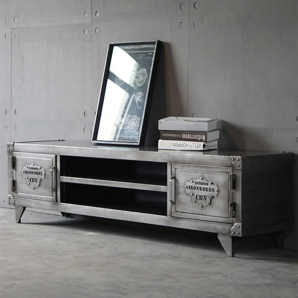 

Iron Metal Industrial Side TV Cabinet Living Room Floor Retro Creative Personality Low Cabinet Locker