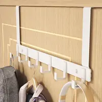 Hooks Over The Door 6 Hooks Clothes Coat Hat Towal Hanger Bathroom Organizer Rack By Hanger Holder Home Kitchen Accessories - Image 3