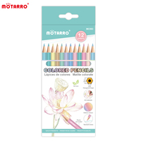 MOTARRO 12Pcs Macaron Color Pencils Wooden Pencil Children's Drawing Pencil School Office Writing Stationery Supplies