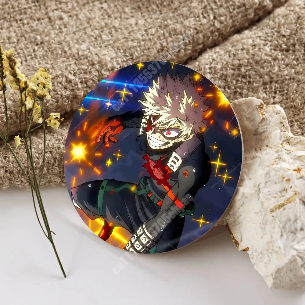 Bakugou Katsuki MHA H-Hero A-Academia Wooden Cup Mat Americano Beer Milk Water Coaster for Baking Studio