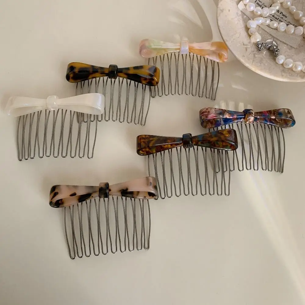 

Hair Accessories Acetate Hair Side Clip Bowknot Inverted Insert Hairpins 10 Teeth Hair Combs Hair Styling