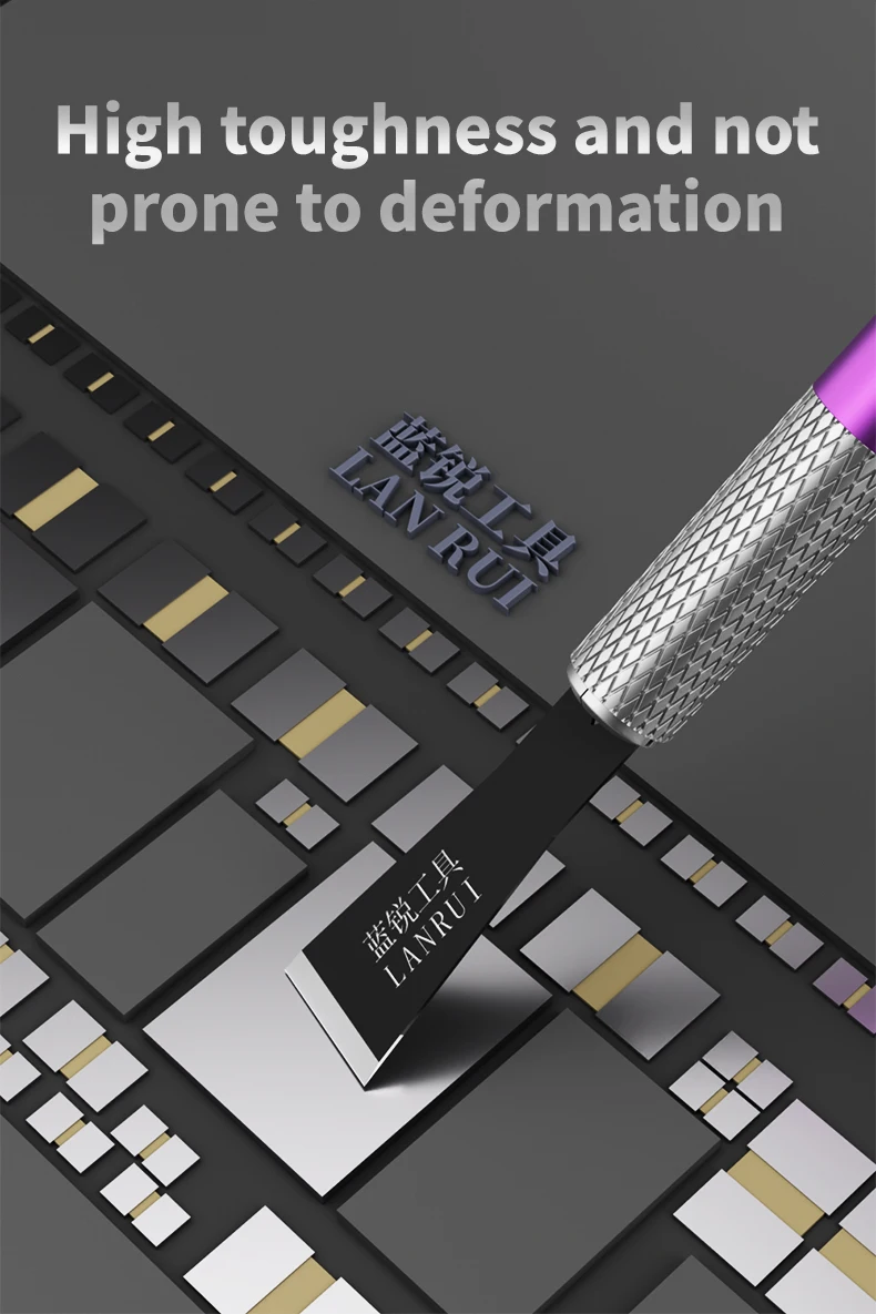 

Lanrui 007S Black Diamond Single Blade Rust-Proof Carbonization Process for iPhone CPU Disassembly Adhesive Clean Repair Tool