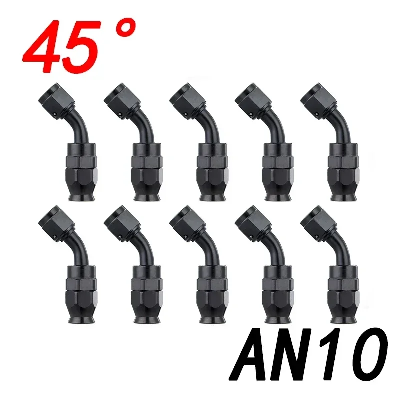 10x Universele Rechte 0 45 90 180 Graden AN3 AN4 AN6 AN8 AN10 AN12 Slanguiteinde Fitting Slang Adapter Voor Swivel PTFE Olie Brandstofleiding
