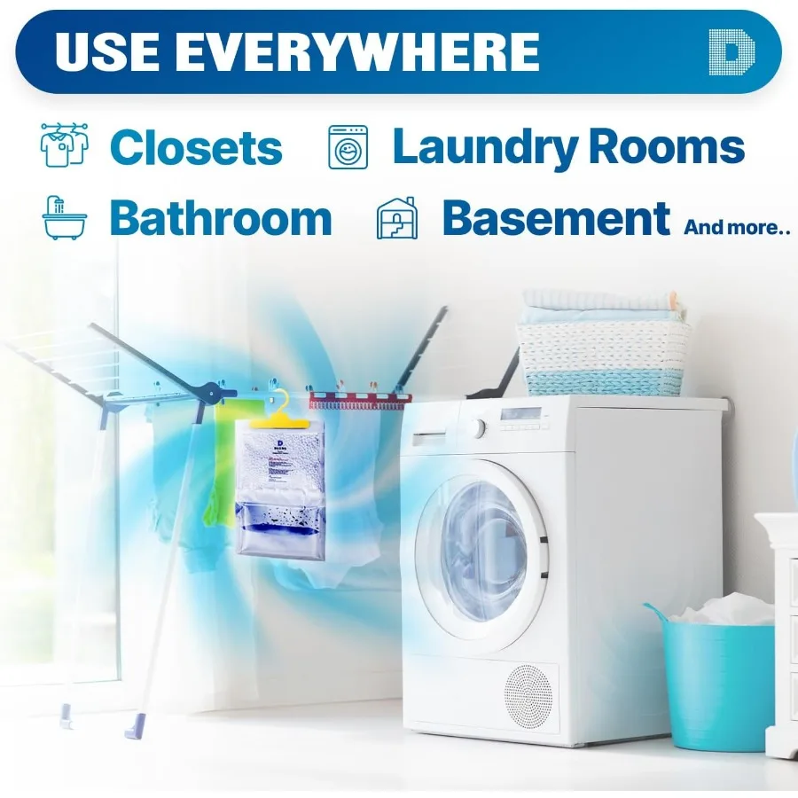 46 Packs [Net 14 Oz/Pack] Moisture Absorbers for Home Basement Bedroom - Small Dehumidifiers for Humidity Control in Damp Areas