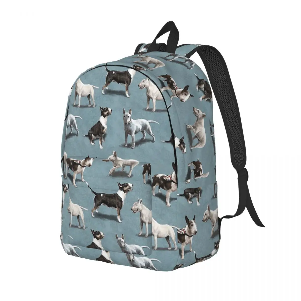 The Bull Terrier Dog for Teens Student School Bookbag Daypack Middle High College with Pocket