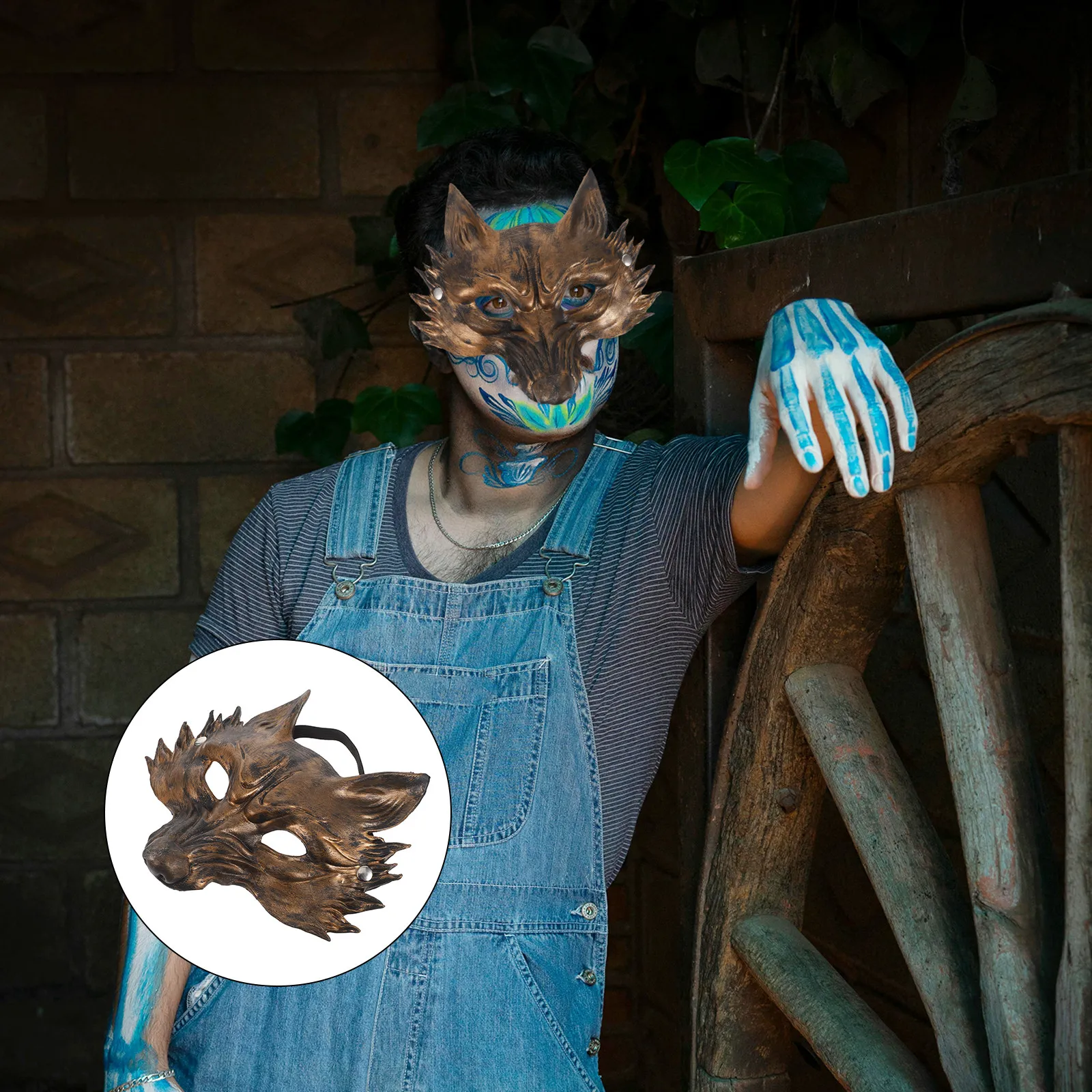 

Fox Masquerade Mask Realistic Half Face Animal Costume Accessory for Halloween Cosplay Party Carnival Dress-Up Comfortable