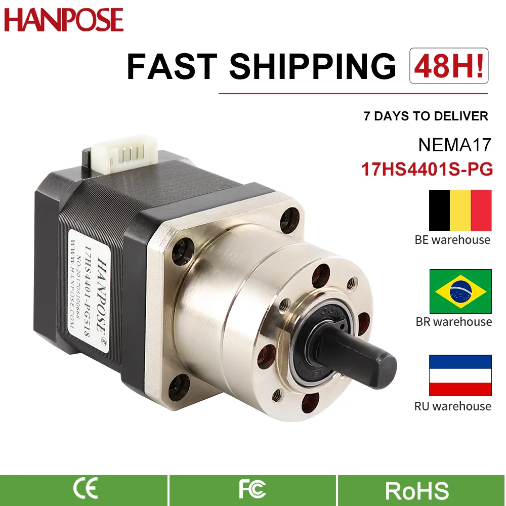 Nema17 Gear Stepper Motor 17HS4401S-PG Extruder Ratio5.18：1 Optional Planetary Gearbox Step  Geared for 3D Printer accessories