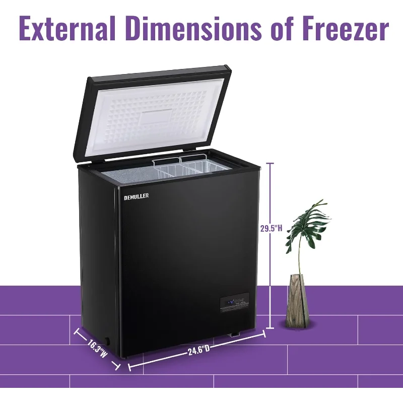 4.0 قدم مكعب، فريزر عميق على الصدر، فريزر صغير مع شاشة عرض إلكترونية، ترموستات إلكتروني دقيق لكل درجة