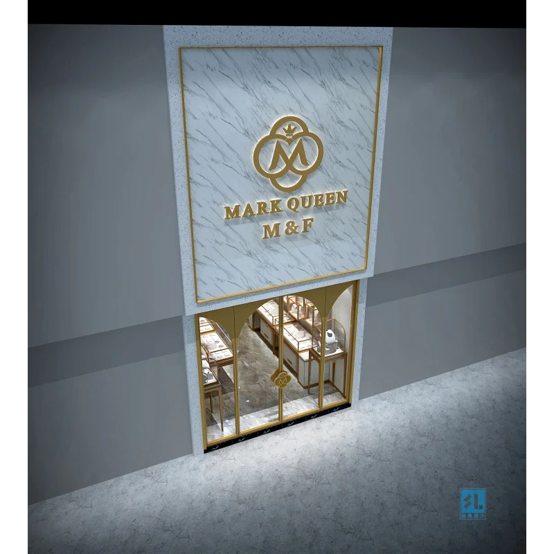 custom.Jewelry Kiosk Luxury Shopping Mall Glass Counter Plated Customized Jewelry Store Display 1688 Shopping Online Jewelr