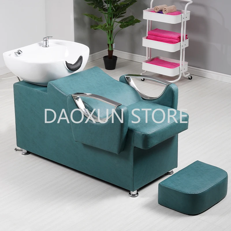 Luxury Massage Shampoo Chair Hair Salon Head Spa Sink Hair Wash Chair Minimalistic Lettino Massaggio Salon Equipment MQ50SC