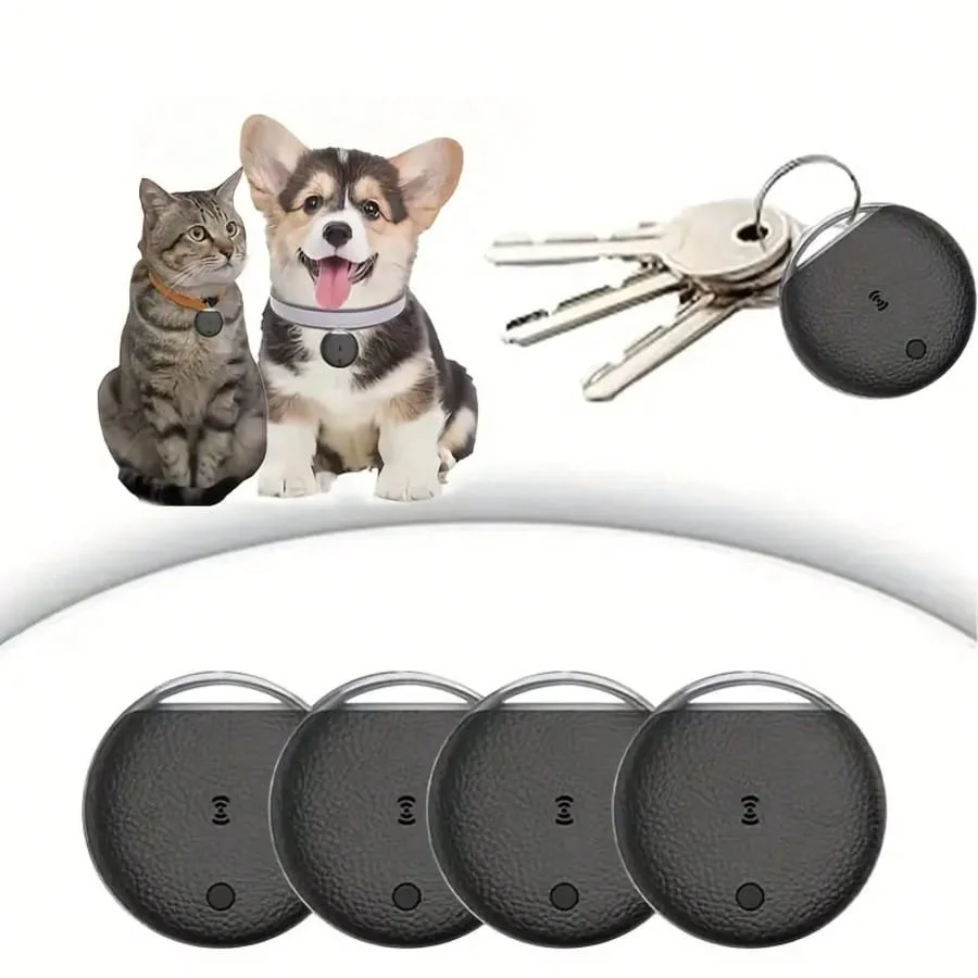 Tracker Tag 4 Bag Leather Wireless Tracker, Smart Tag Locator Tracking Device, Key Finder And Item Locator, Air Tracker Item Finder with Apple Find My (iOS Only) Track Your Keys, Wallet, Luggage, Pets And Bags!, Tracker for Pets,  Portable Tracker