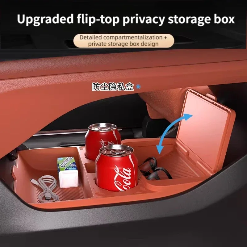 Car Center Console Lower Storage Box Silicone Partitioned Storage Dust-proof Privacy Box Tidying For Changan CS75 Plus 2025 detail image 4
