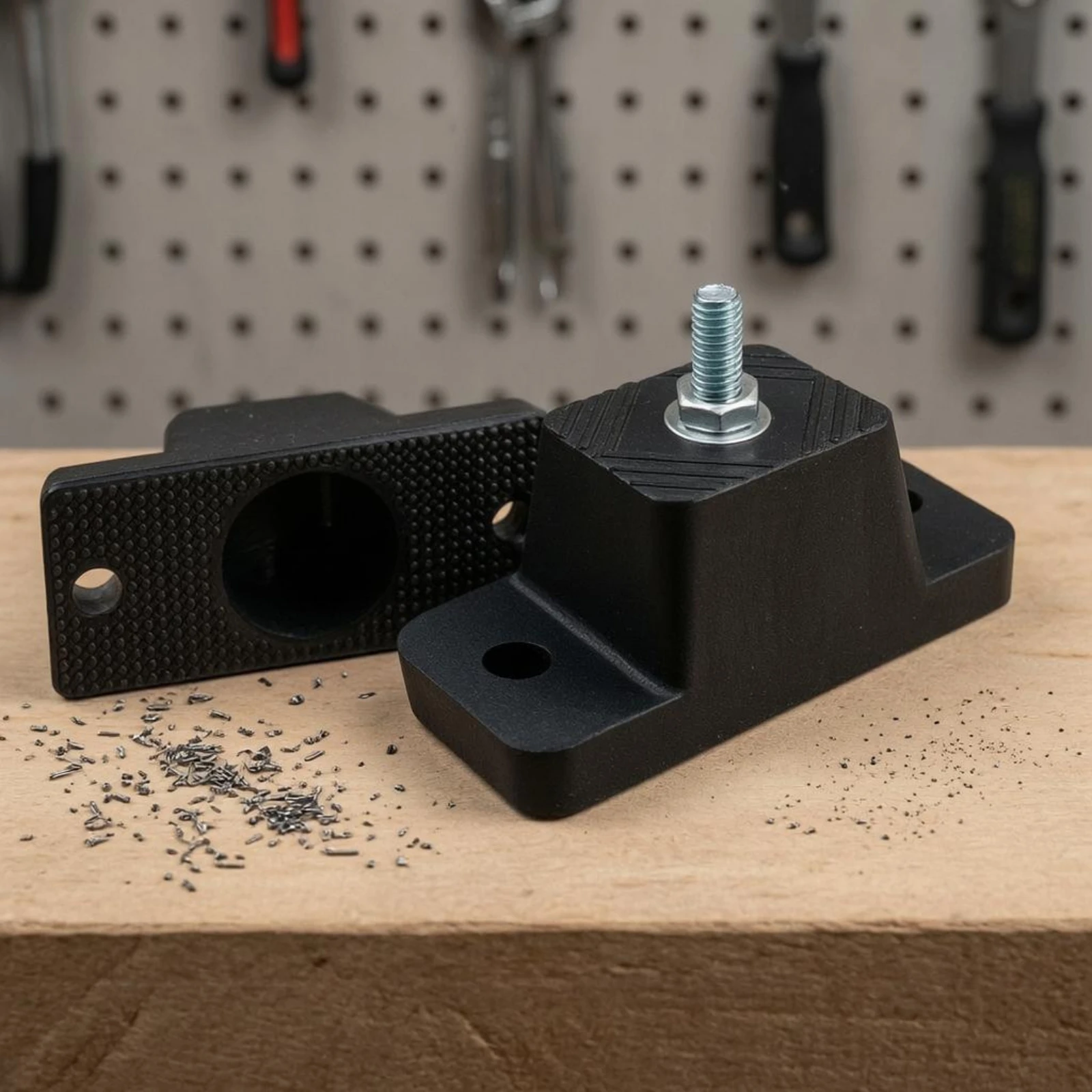

4 Pieces Vibration-Damping Pad Heavy Duty Threaded Stud Pad Equipment Support Noise Reduction Easy to Install