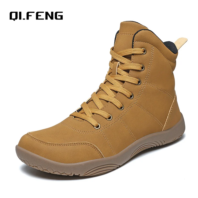 

Couple Wide Toe Shoes Plus Size Barefoot Hiking Outdoor Mountaineering Footwear Men's Autumn Winter Mid top Casual Sports Shoes