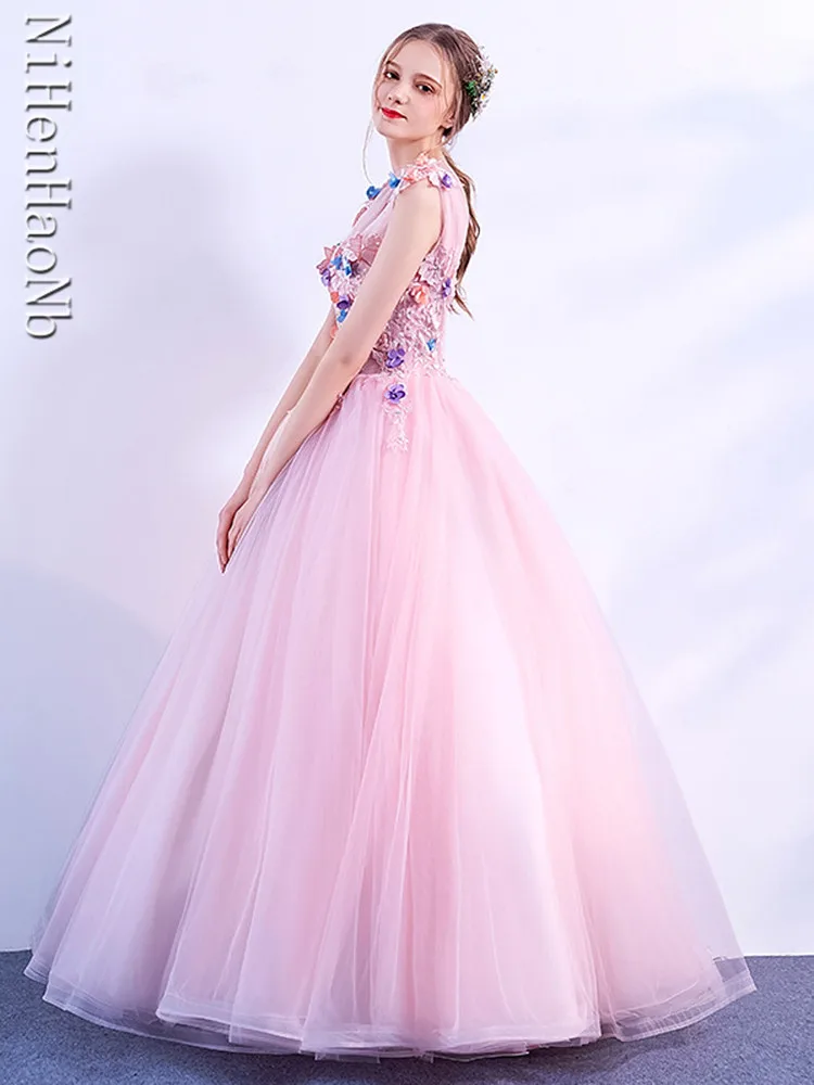 Gaun Quinceanera 2023 gaun peri baru musim panas gaun bola leher V Vestidos De 15 Anos Quinceanera