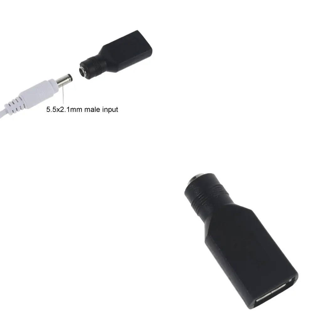 

USB A Female to DC5.5x2.1mm Barrels Plugs Power Adapter for Camera