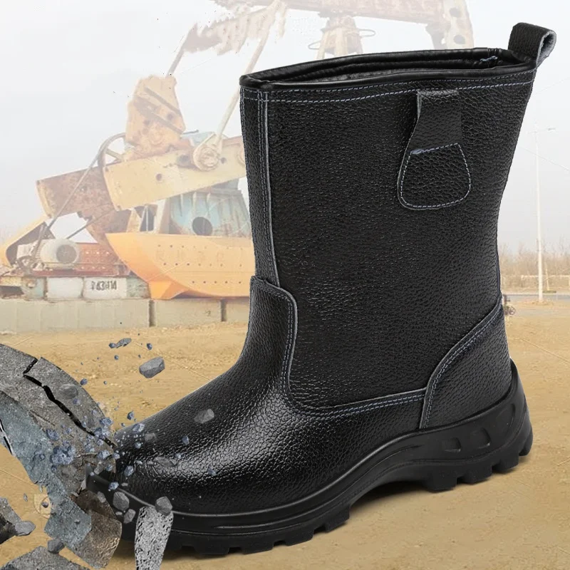 

Мужские модные стальные носки, защитные ботинки, рабочая обувь из мягкой кожи, рабочая обувь на открытом воздухе, высокие боты, инструменты, защитная обувь