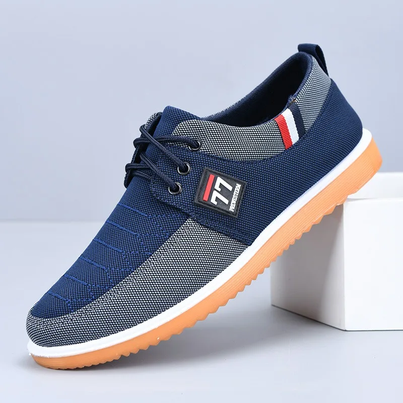

Fashion Men's Canvas Shoes Light Walking Flats Casual Sneakers Men Lace Up Vulcanize Shoes Soft Sole Driving Shoes Zapatillas
