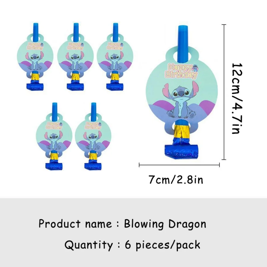 Anime Lilo & Stitch Stitch-thema blauwe feestbenodigdheden, decoratiebanners, cadeauzakjes, wegwerp papieren bekers, borden, tissues - afbeelding 1