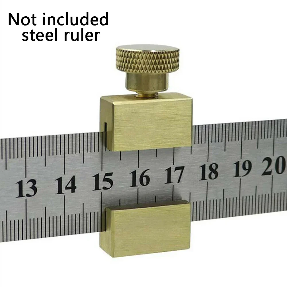 Durable Steel Ruler Positioning Block Steel Ruler Locator Woodworking Scriber Adjustment Block For Carpentry Scriber