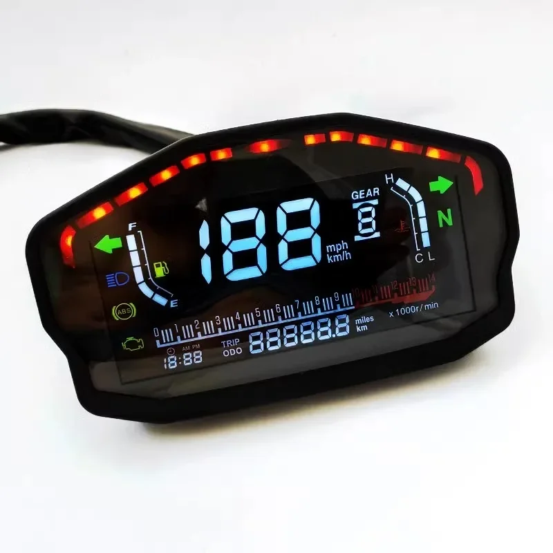 

Speedometer Digital Odometer Motorcycle Meter LCD Display Motorbike Dashboard Gauge for Honda Ducati Kawasaki Yamaha