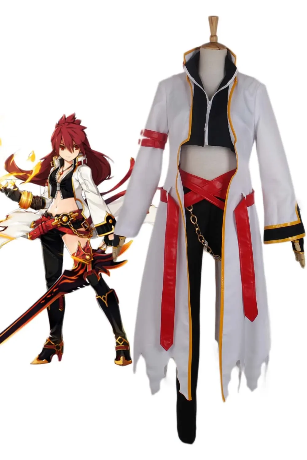 Elesis Cosplay ELSWORD Blazing Heart Elesis Cosplay Costume Full Set Custom Made Unisex Any Size