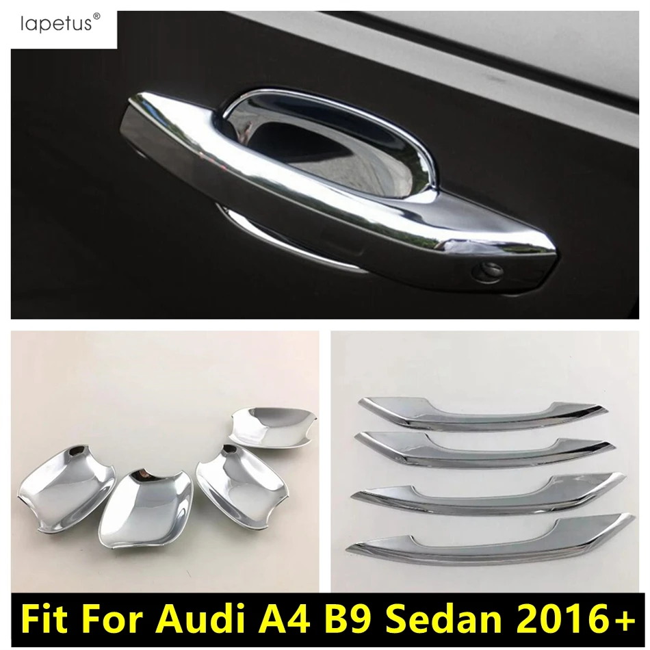 

Car Outer Door Handle Bowl Decoration Sequins Protection Cover Trim Fit For Audi A4 B9 Sedan 2016 - 2019 ABS Chrome Accessories