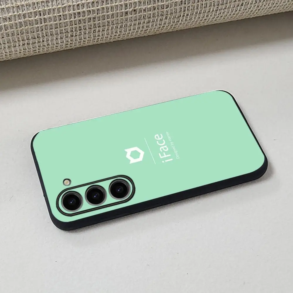 Cute Fashion i-iFaceS ins design  Phone Case For Samsung Galaxy S26 S25 S24 S23 S22 S21 Plus Ultra Fold A Soft Black
