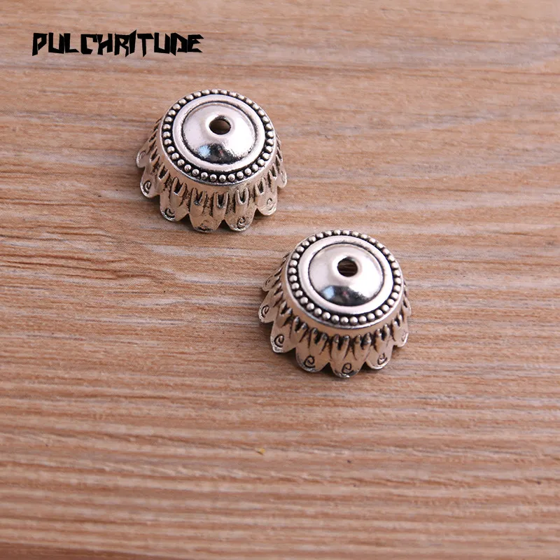 8pcs 9*17*17mm Two Color Retr Bead Caps Charm Hollow Round Pendants Jewelry Accessories DIY Receptacle Charms