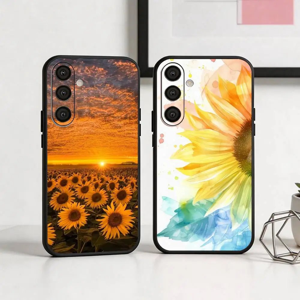 

S-Sunflowers P-Printed Phone Case For Samsung A73,A21s,A22,A31,A32,A52,A53,A71,A80,Soft Black Shell