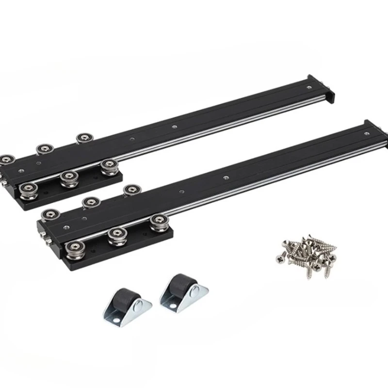Jewelry display cabinet, bottom-mounted slide, hidden, silent pull-out telescopic flat push, desktop bay window track