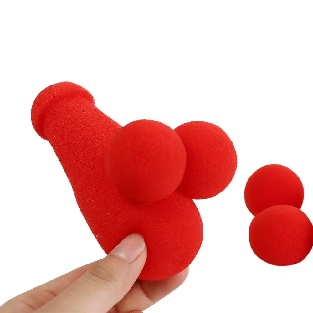 1 Set Small Sponge Brother Magic Tricks 4pcs Red Sponge Balls Funny Gadgets Street Stage Close Up Magic Tricks Magician Joke