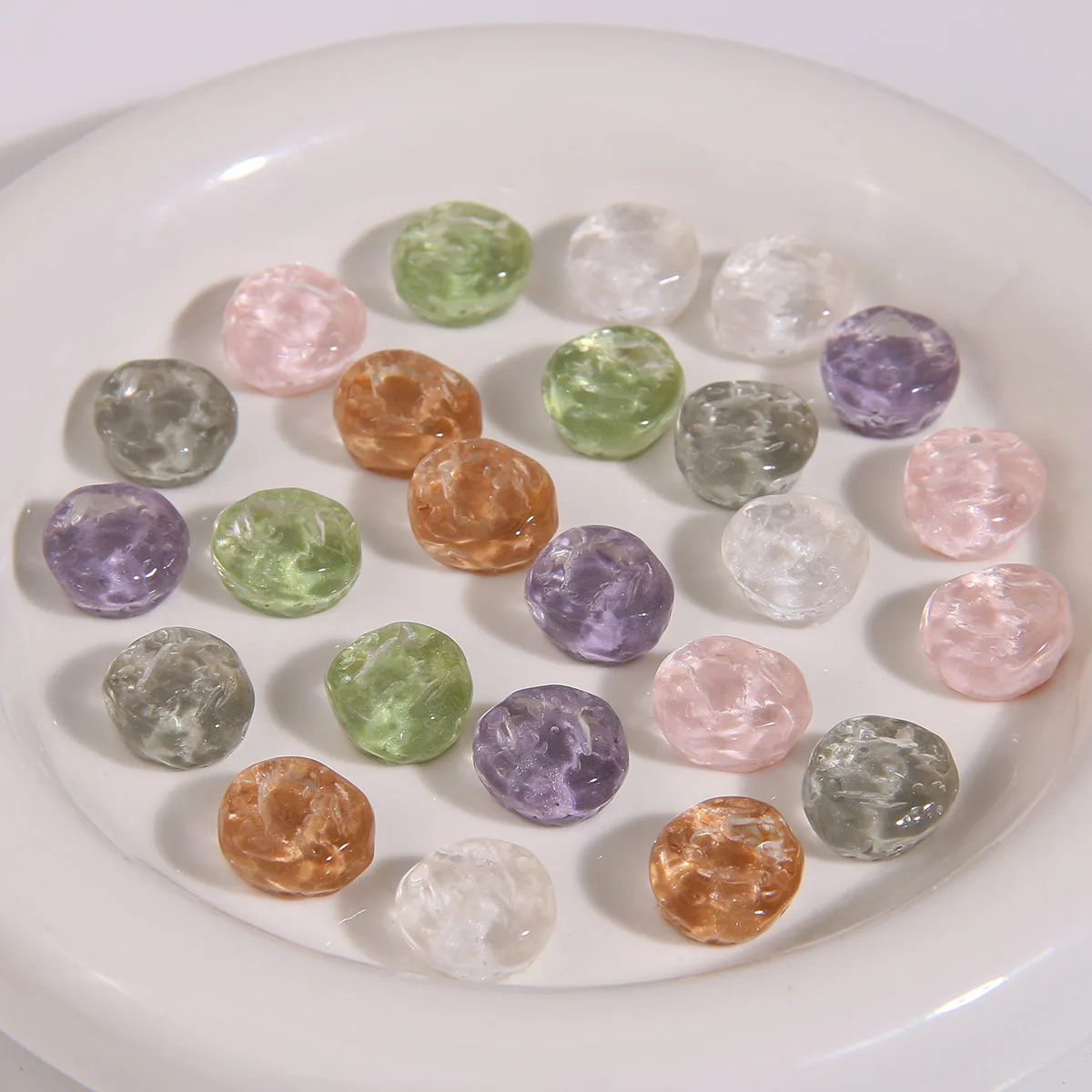 Concave Convex Water Ripple Resin Accessories Irregular Shape Fresh Style DIY Handcraft Parts for Earrings Headwear Phone Case