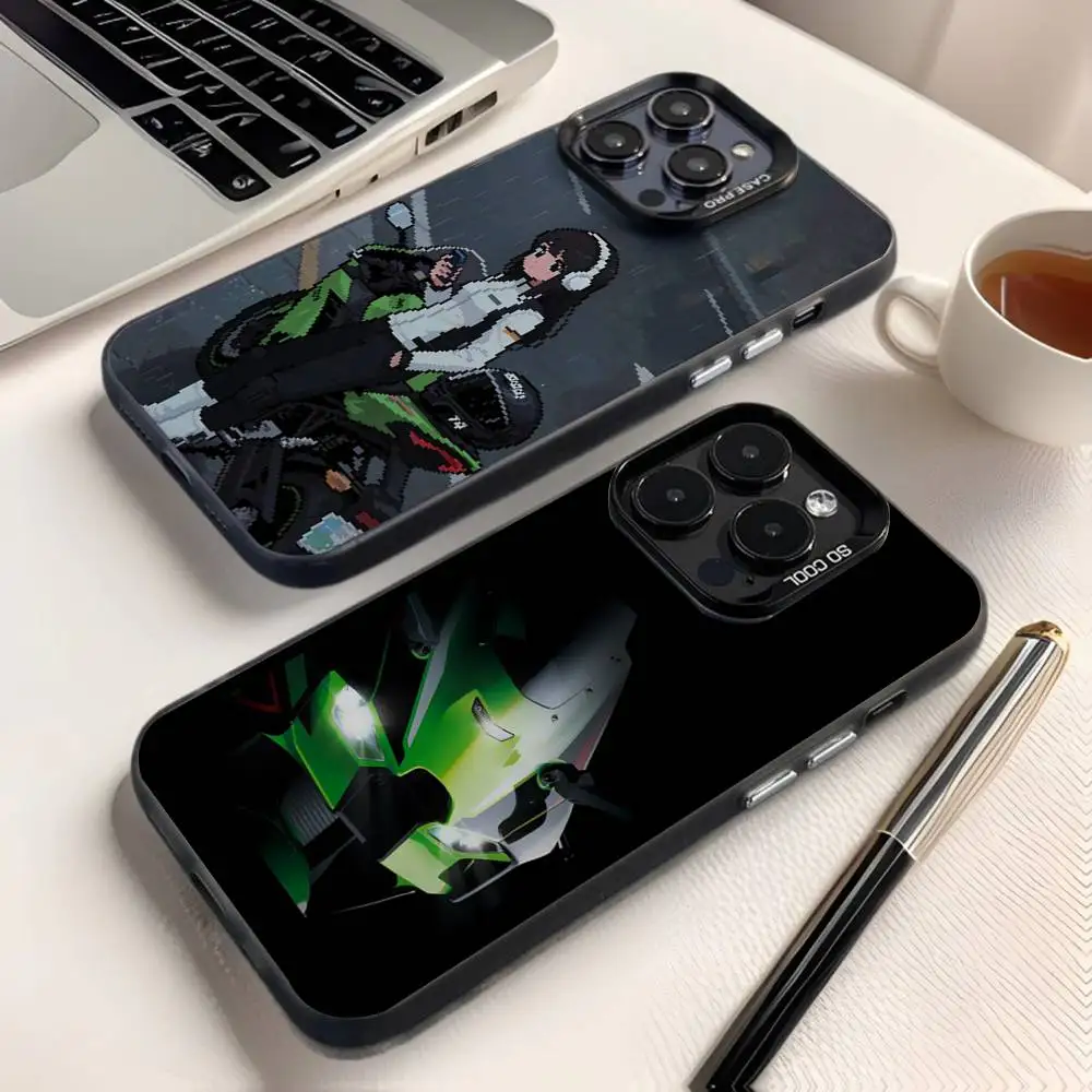 

K-Kawasakis Car Phone Case For iPhone 17,16,15,14,13,12,X,8,Pro,Max,Plus,E,SE4,Air,Mini IMD Matte Black