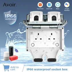 Avoir IP66 Waterproof Outdoor Smart Socket UK Plug Tuya Wifi Electrical Outlets With Timer Usb Charging Port Safe Home Appliance