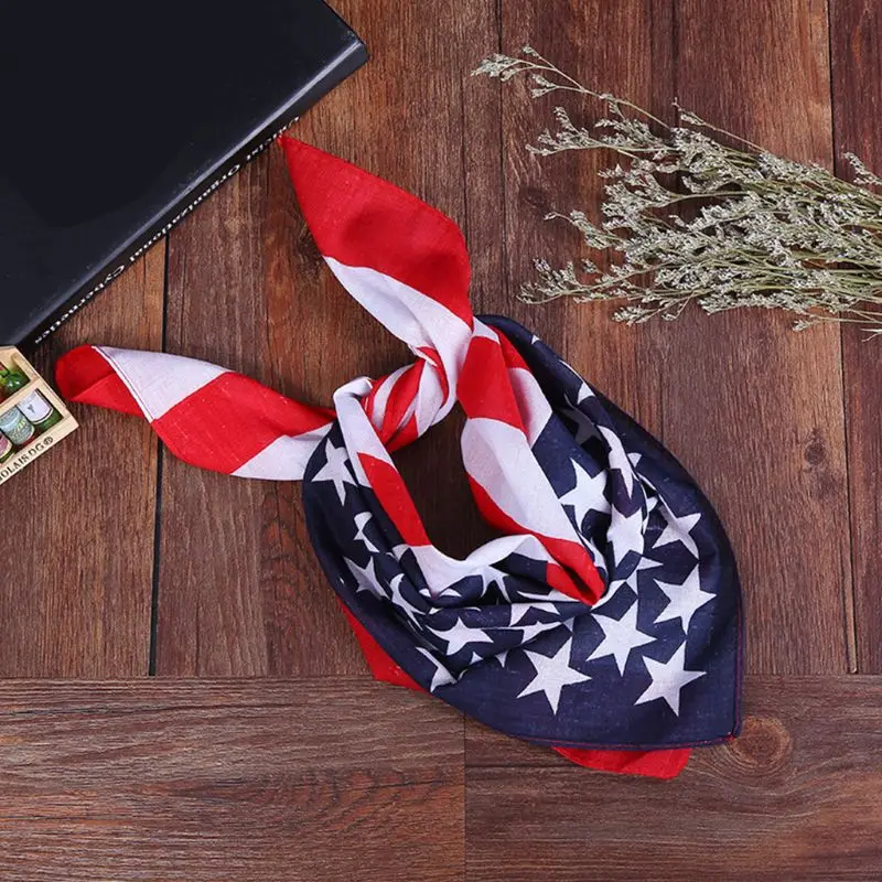 American Flag Bandanas Novelty Classic Motorcycle Face Mask Square Scarf Headwear Handkerchief Cowboy Wrap for Men Women