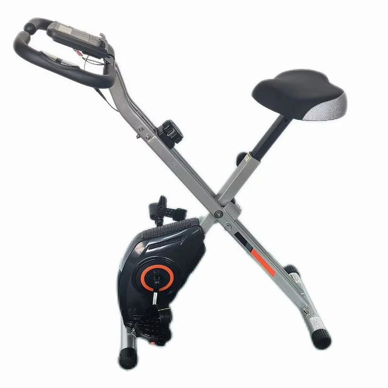 Folding Magnetic Exercise Bike Portable Shape Stationary Bike Indoor Home Cardio Fitness Bicycle with LCD