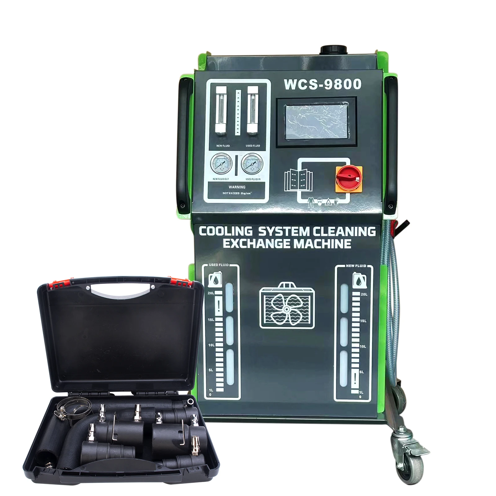 

WCS-9800 Radiator Cleaning Machine DC 12V-150W / Car Cooling System Flush Machine with LCD Touch Screen