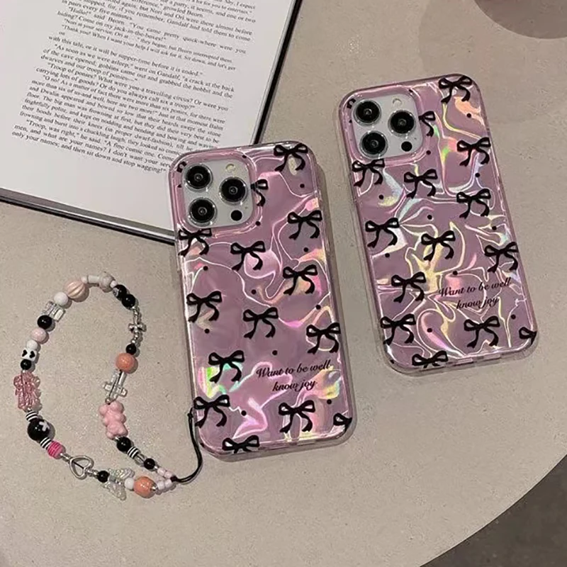 Bowknot Butterfly Dots Flash Case For Infinix Note 40 Pro Hot 30 Play Camon 30 20 Pro ITEL A50 P55 4G Y2K Girl Phone Cover Cases