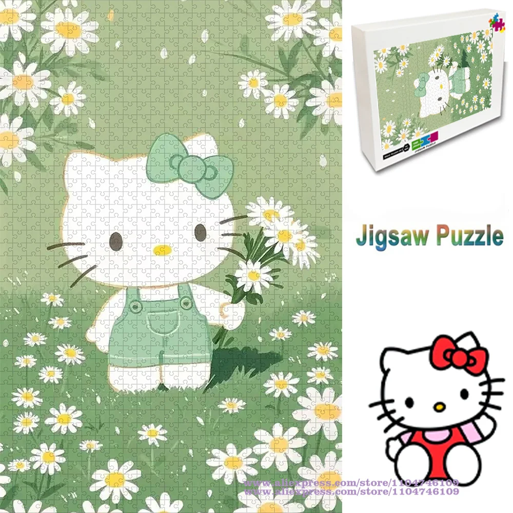 

Miniso Hello Kitty Puzzle Jigsaw Cartoon Anime Sanrio Character 108/200/300/500/1000/1500Pcs Intelligence Puzzles for Kids